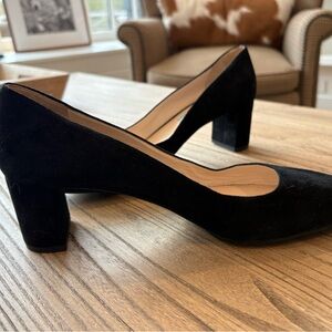 PRADA Black Suede Block Heel Pumps - worn once. Size 38 (US8)